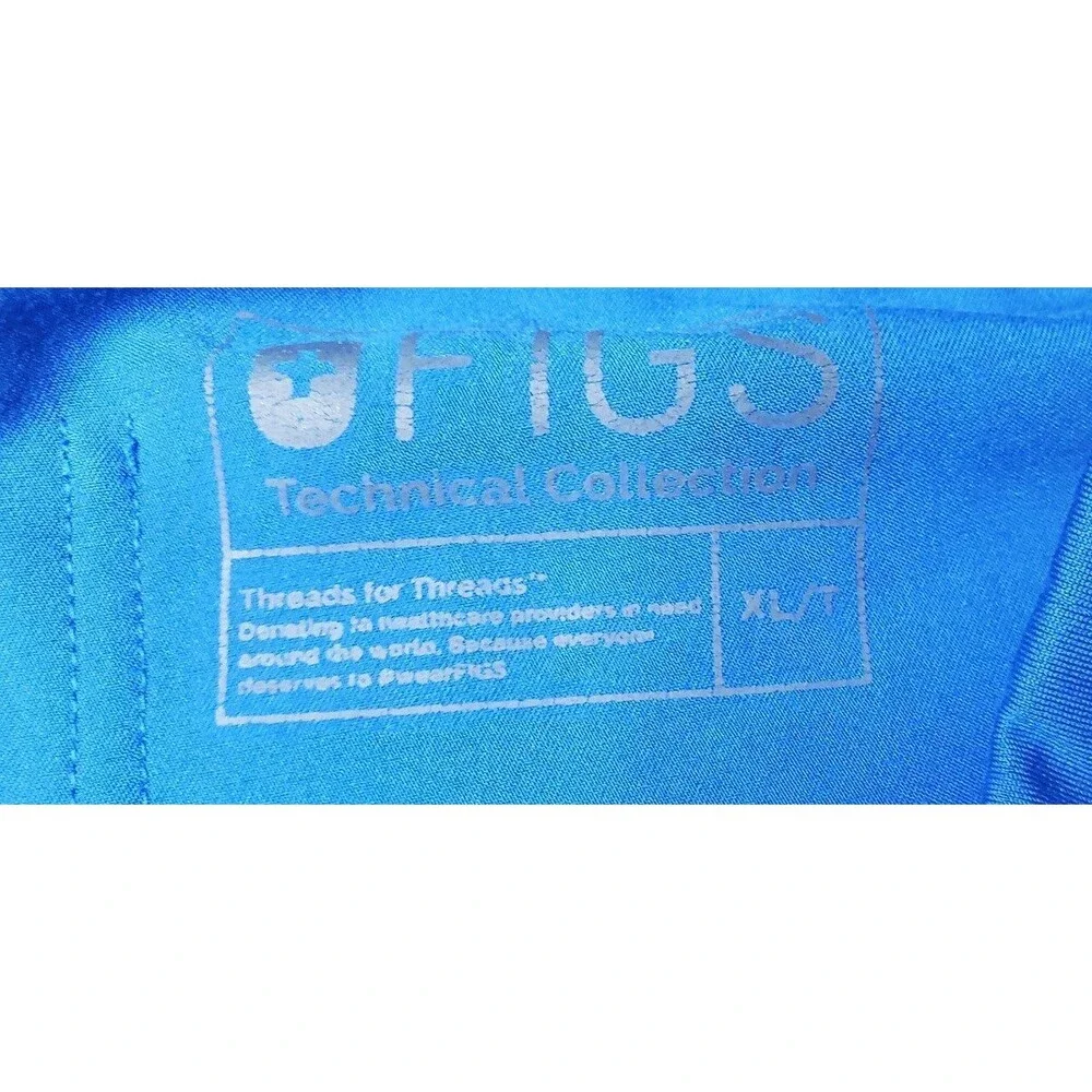 Figs Technical Collection Scrub Pants XLT X-Large Blue Polyester Nursing Hospita